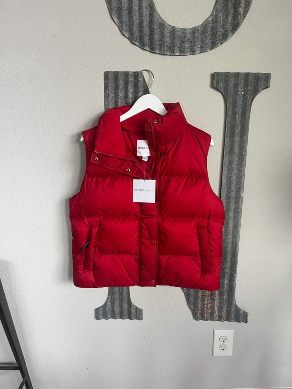 Beyond Yoga Kids Red Quilted Puffer Vest